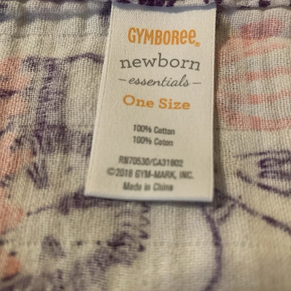 Gymboree Baby Essentials Muslin Blanket Safari Animals Roar Cotton Swaddle 40x40